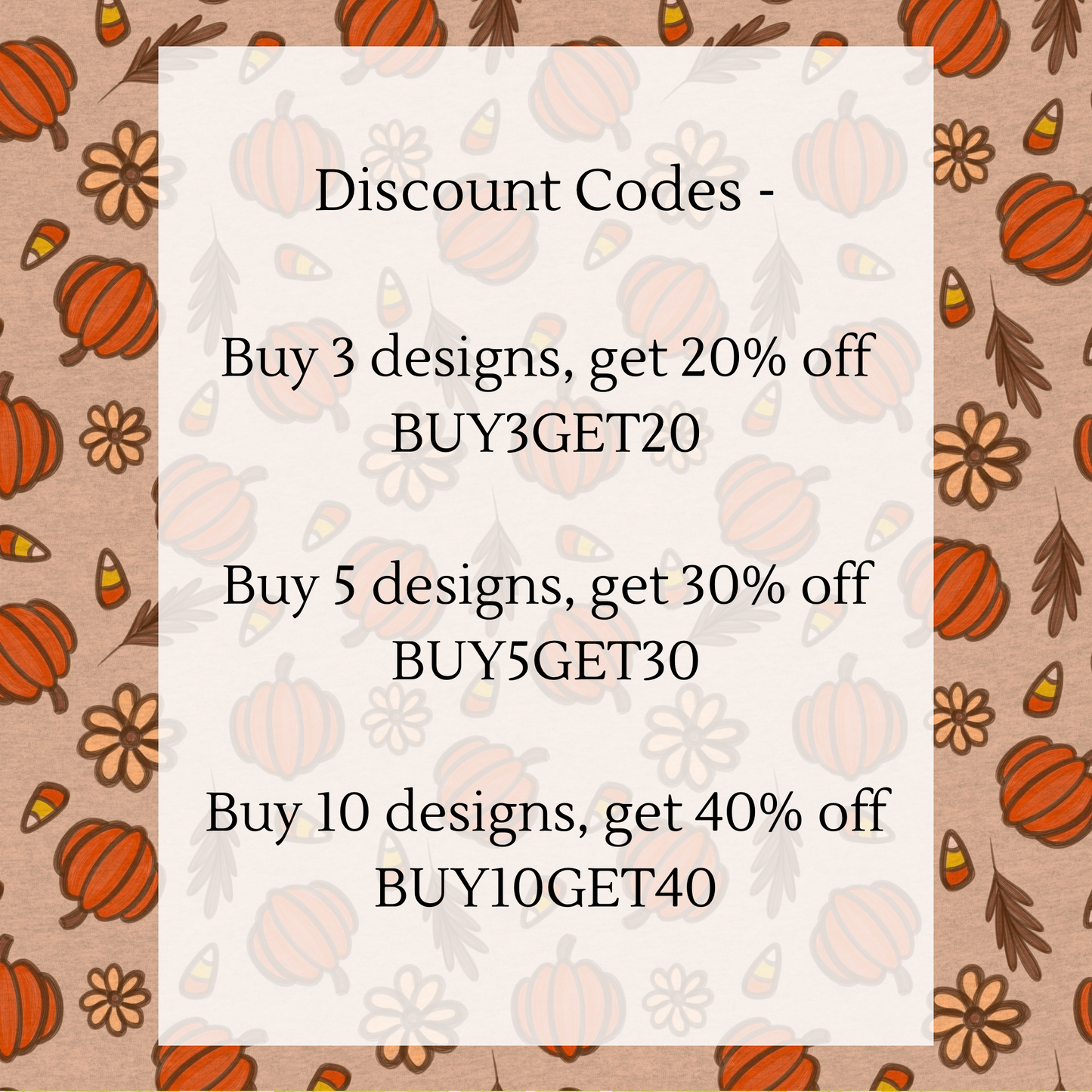 Autumn Harvest Seamless Pattern | Hand-Drawn Pumpkins, Candy Corn & Florals | Fall Sublimation Background for Stationery & Fabric