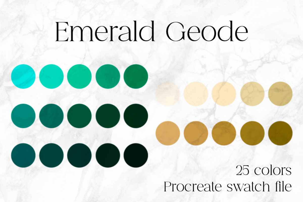 Emerald Geode Procreate Color Palette