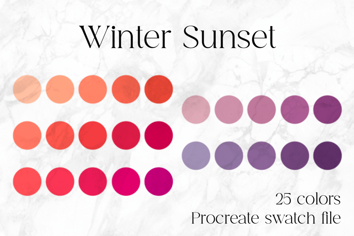 Winter Sunset Procreate Color Palette
