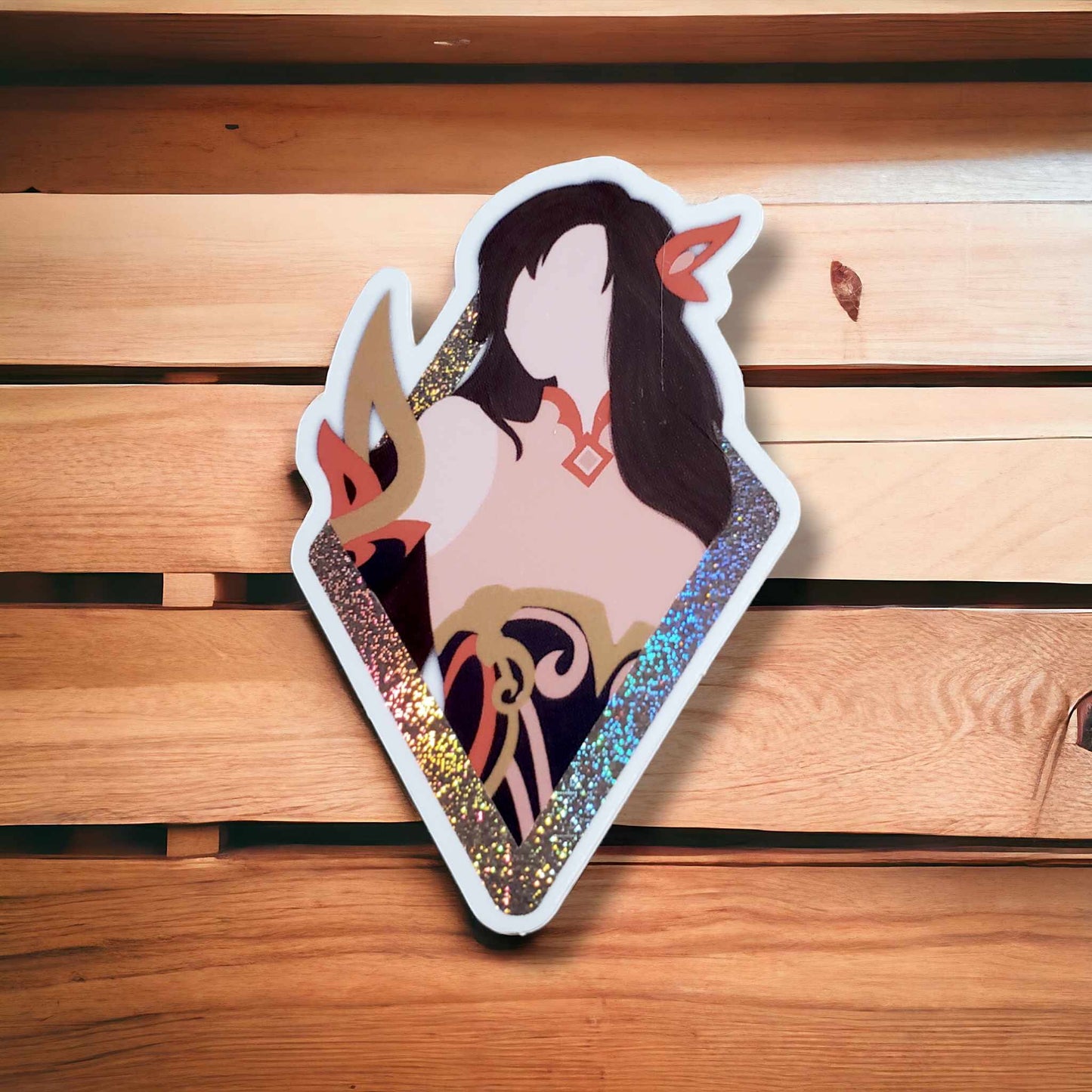 Red & Gold Warrior Holographic Sticker