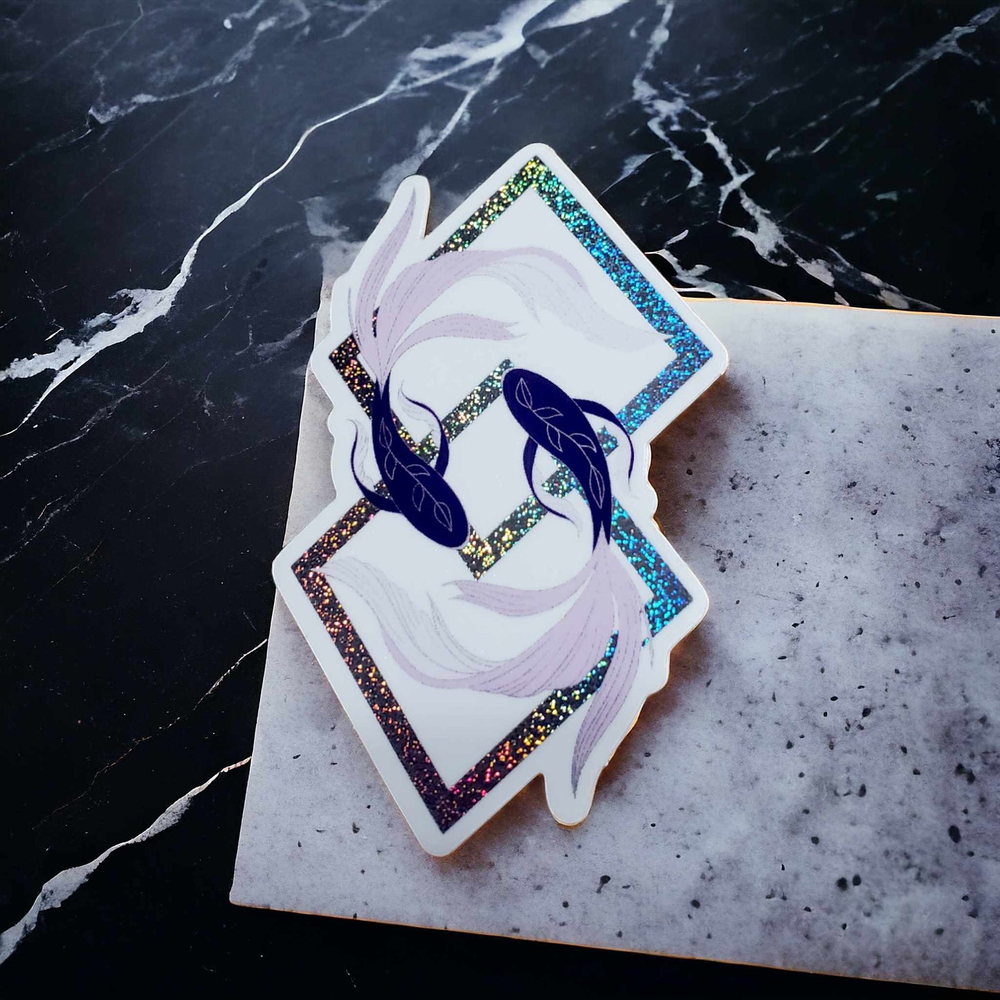 Amethyst Koi Holographic Sticker