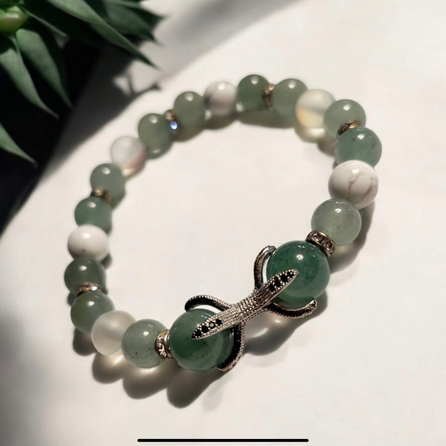 Aventurine & Howlite Handcrafted Gemstone Bracelet
