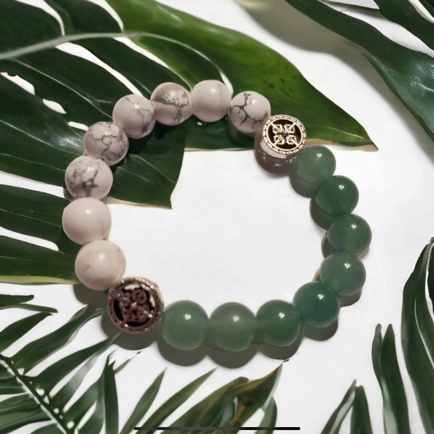 Howlite & Aventurine Handcrafted Gemstone Bracelet