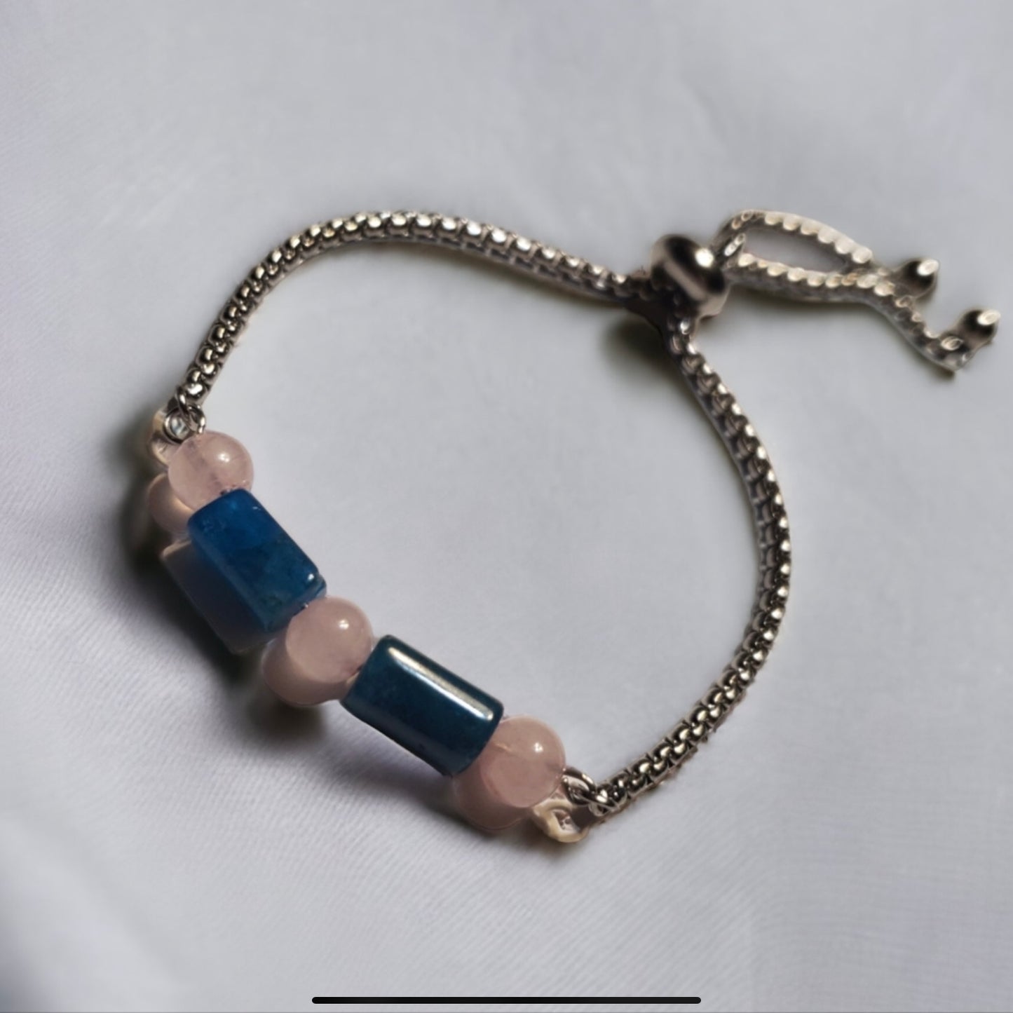 Rose Quartz & Apatite Handcrafted Boho Gemstone Bracelet