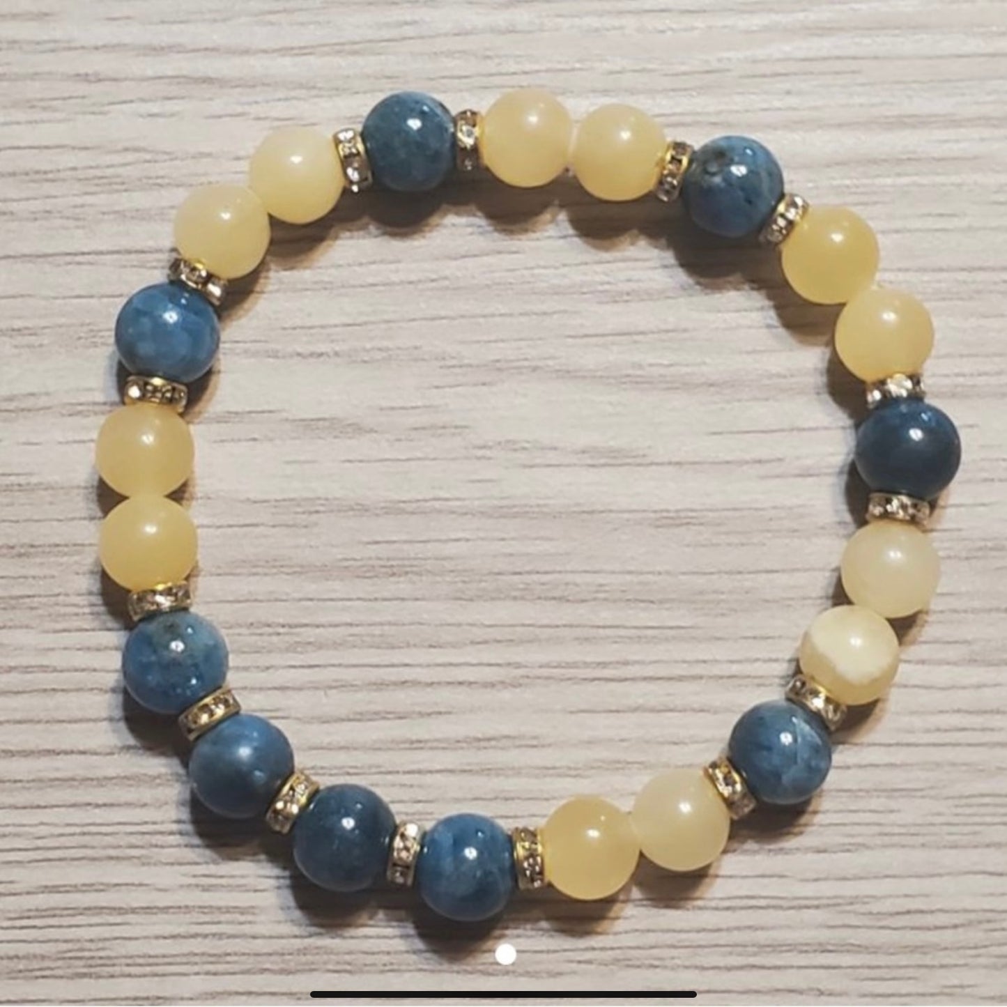 Apatite & Yellow Selenite Handcrafted Gemstone Bracelet