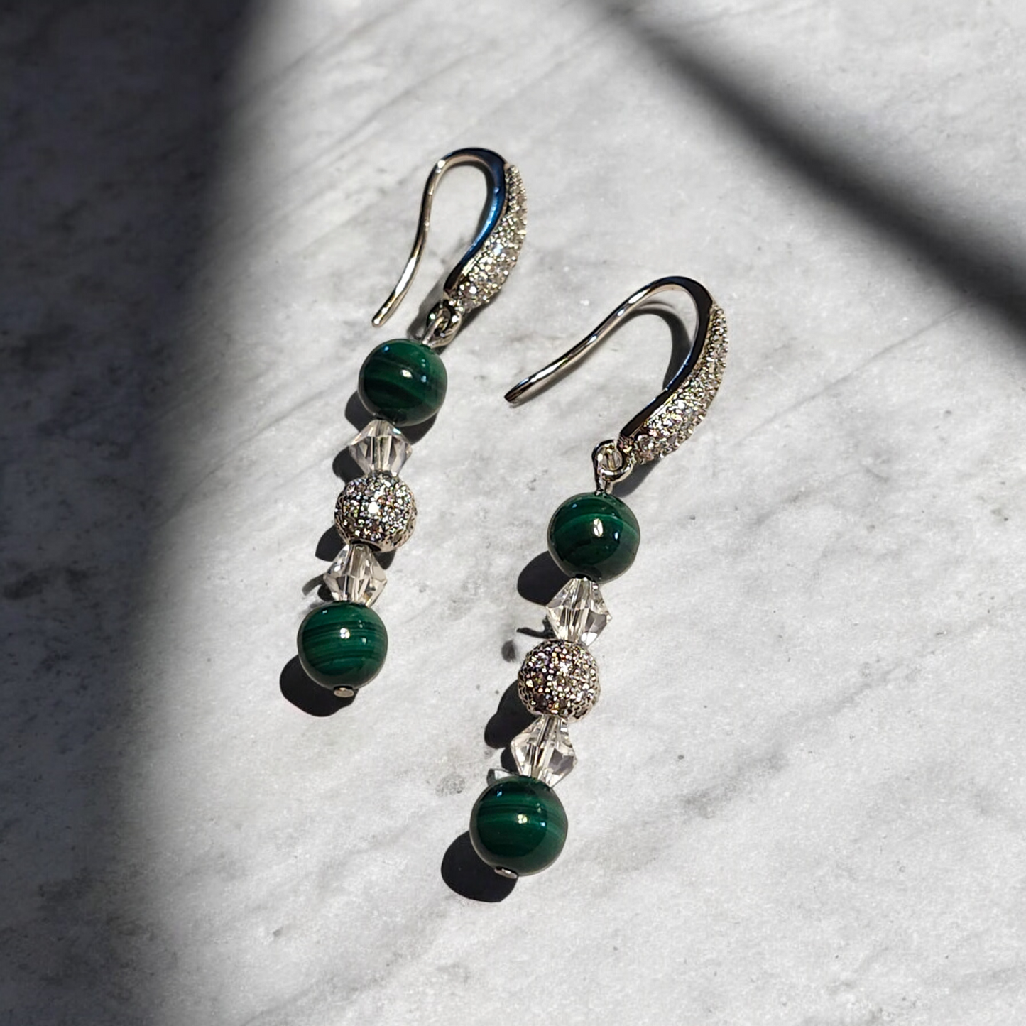 Malachite & Strass Earrings