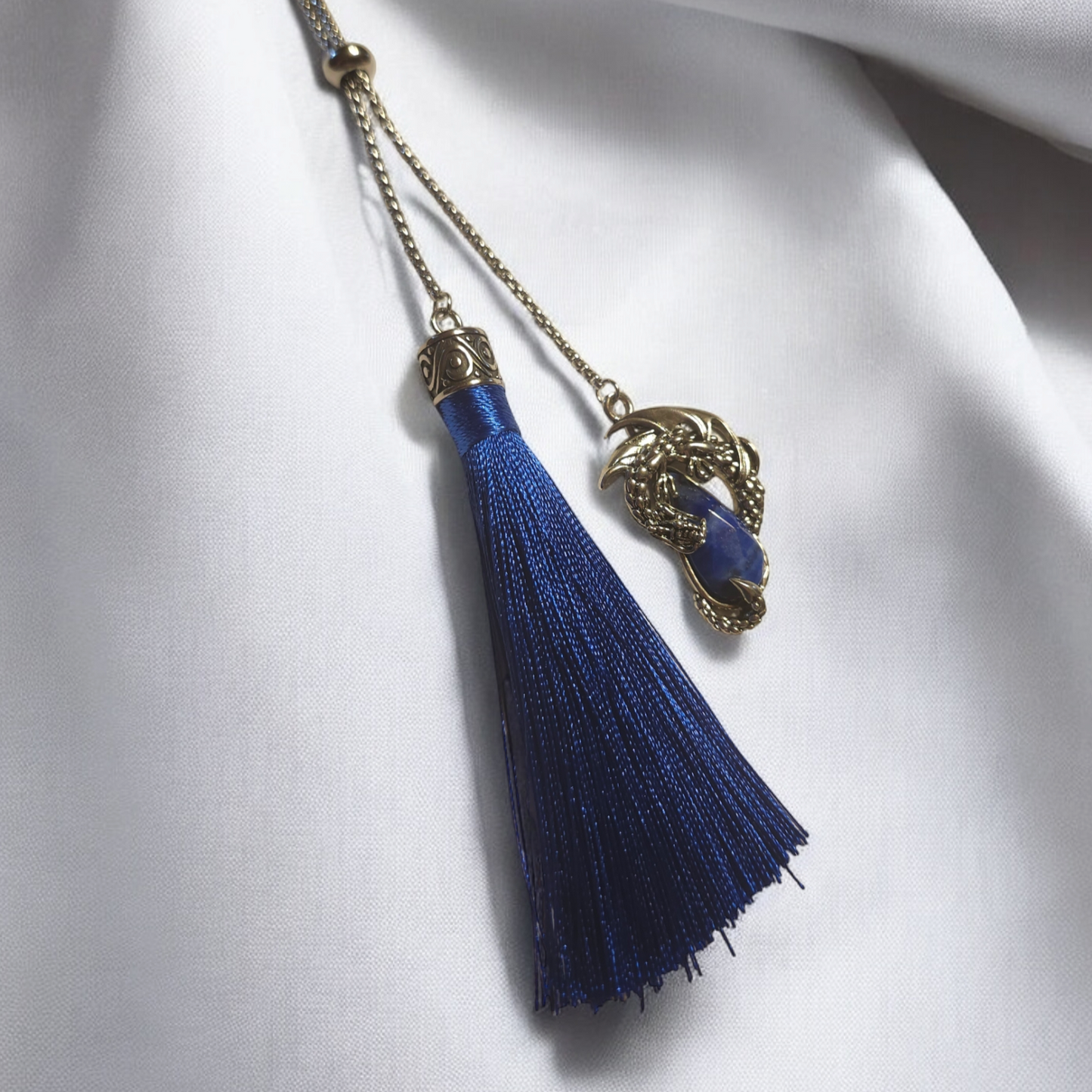 Lapis Lazuli Dragon Adjustable Necklace