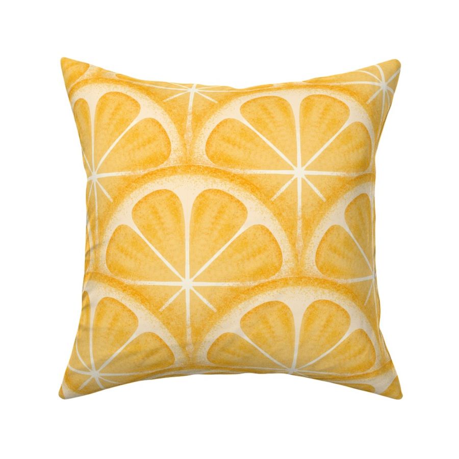 Orange Citrus Slices Square Throw Pillow