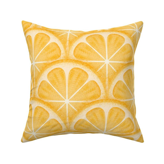 Orange Citrus Slices Square Throw Pillow