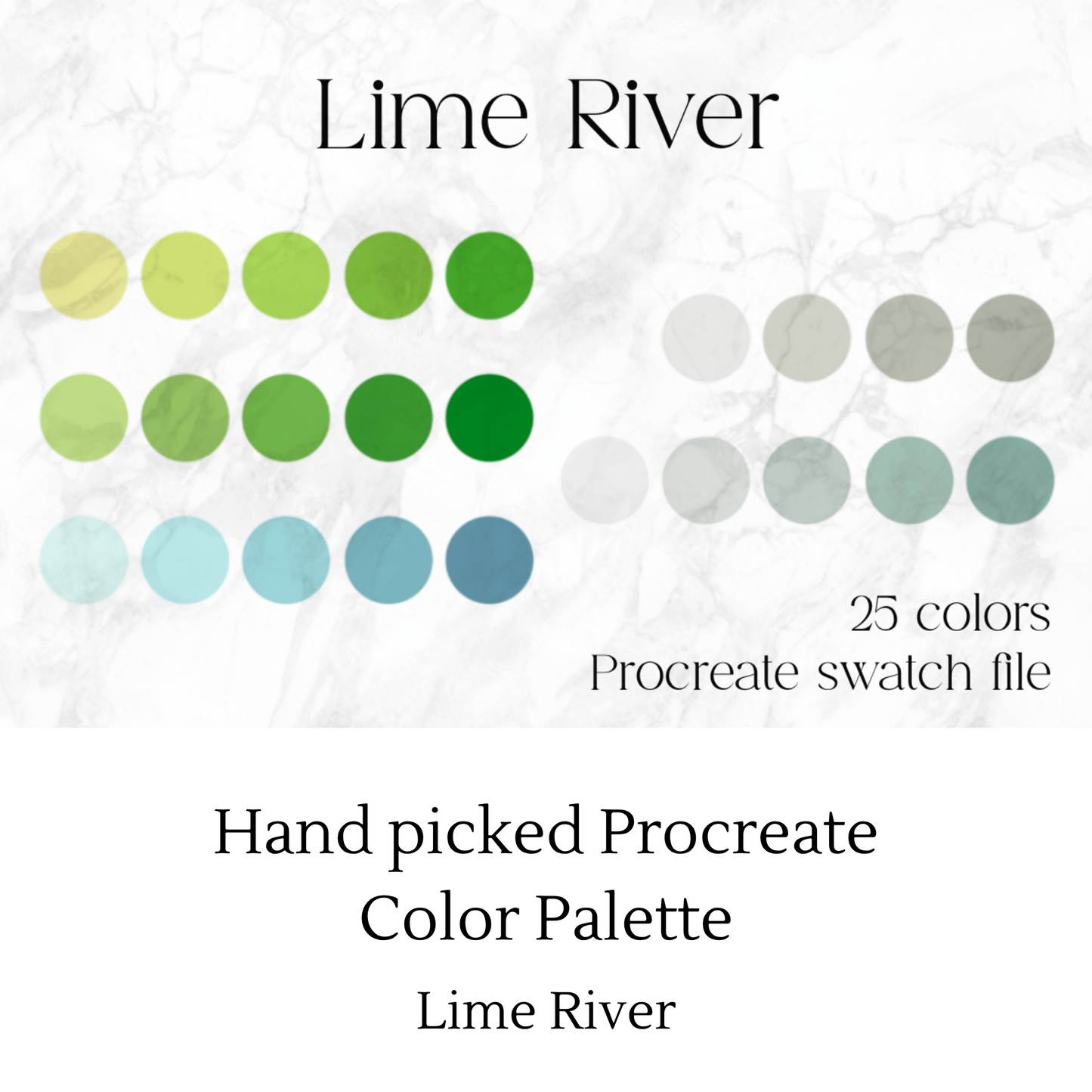 Lime River Procreate Color Palette