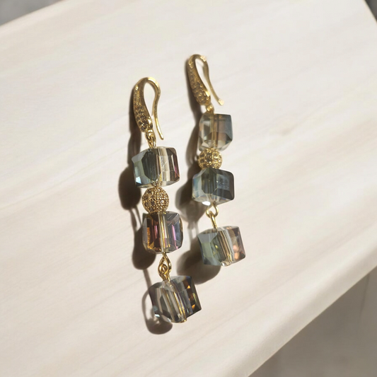Golden Cube Earrings