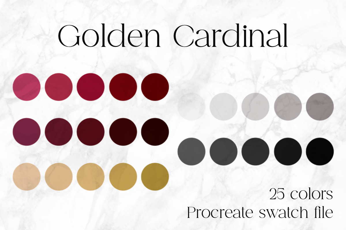 Golden Cardinal Procreate Color Palette