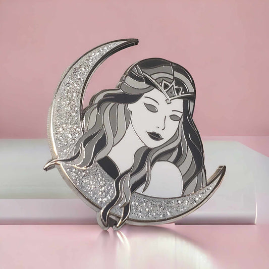 Greyscale Goddess Enamel Pin