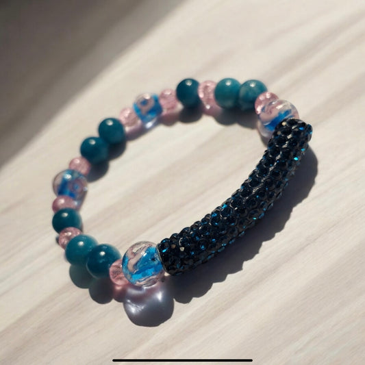 Firefly Glass & Apatite Handcrafted Gemstone Bracelet